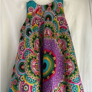 Pacific Polo Club energetic psychedelic hippie midi  dress  SZ One Size